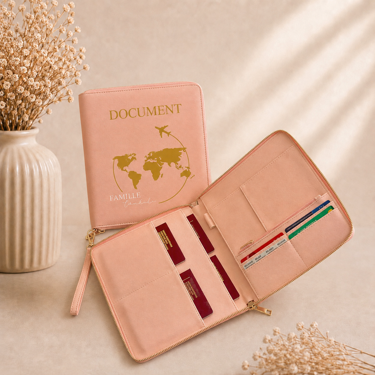 Pochette documents de voyage personnalisée