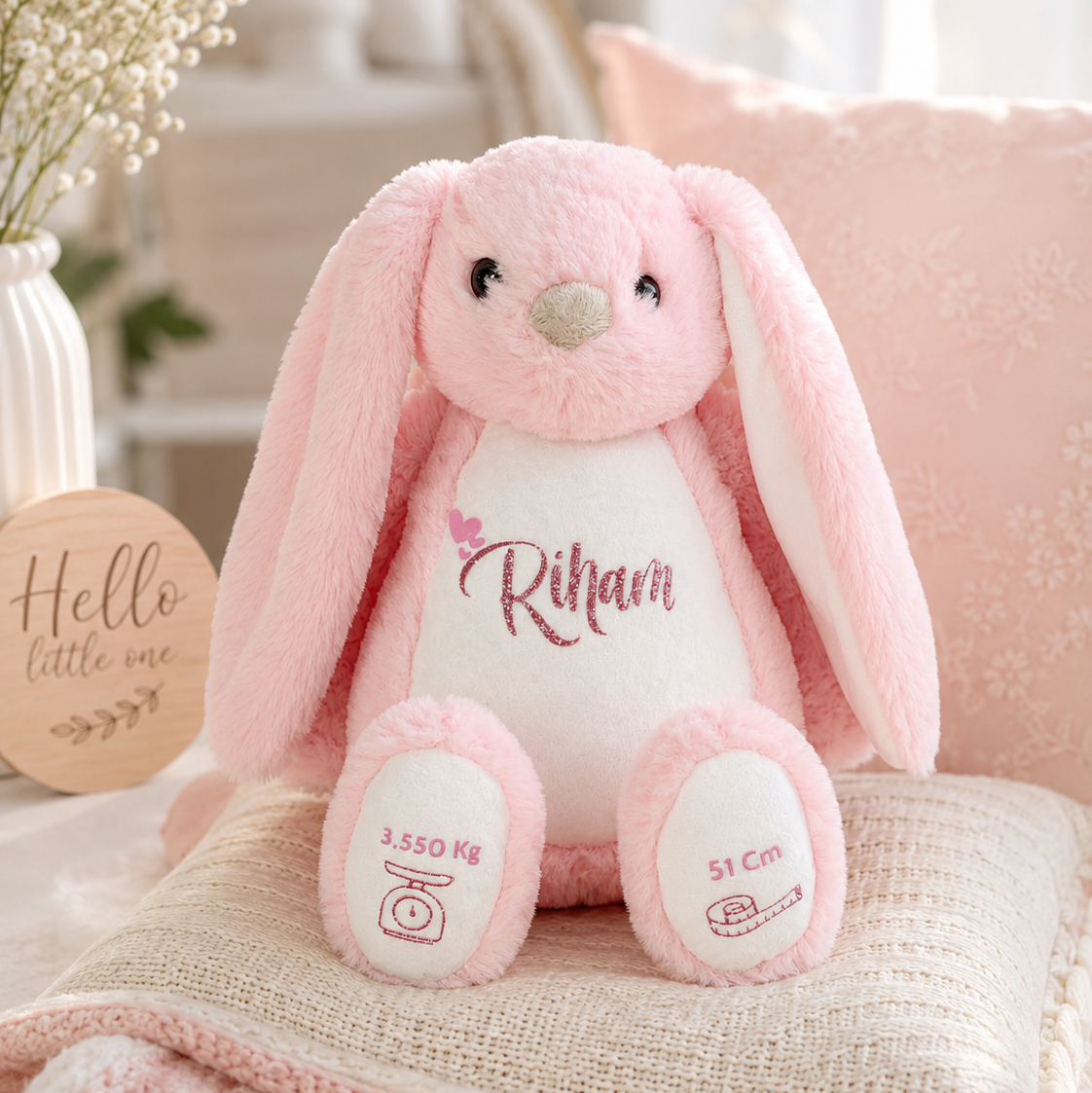 Peluche lapin personnalisée
