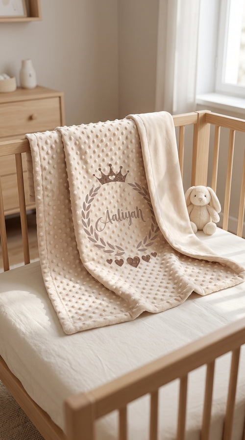 Personalisierte Babydecke mit Namen – Weich & Elegant
