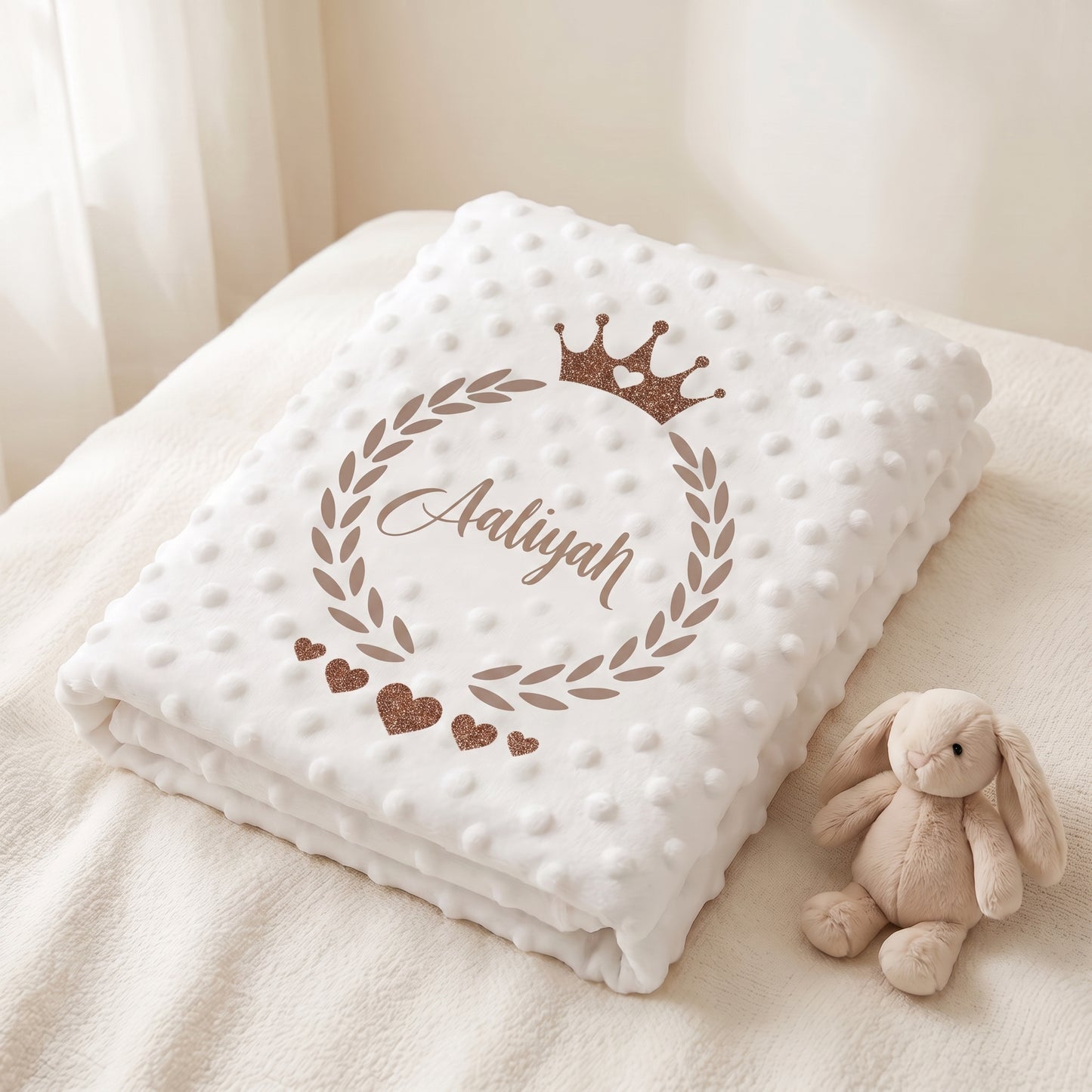 Personalisierte Babydecke mit Namen – Weich & Elegant
