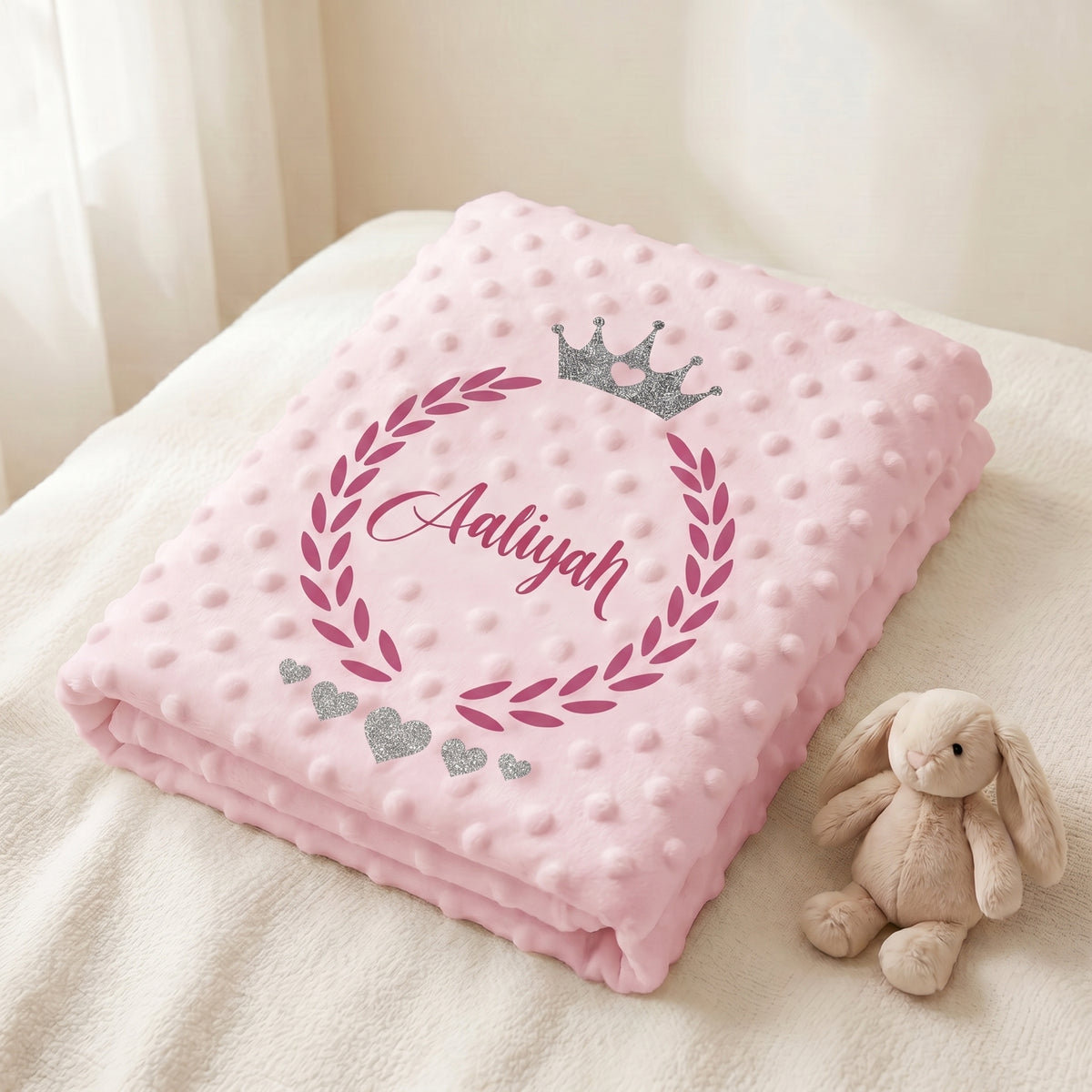 Personalisierte Babydecke mit Namen – Weich & Elegant