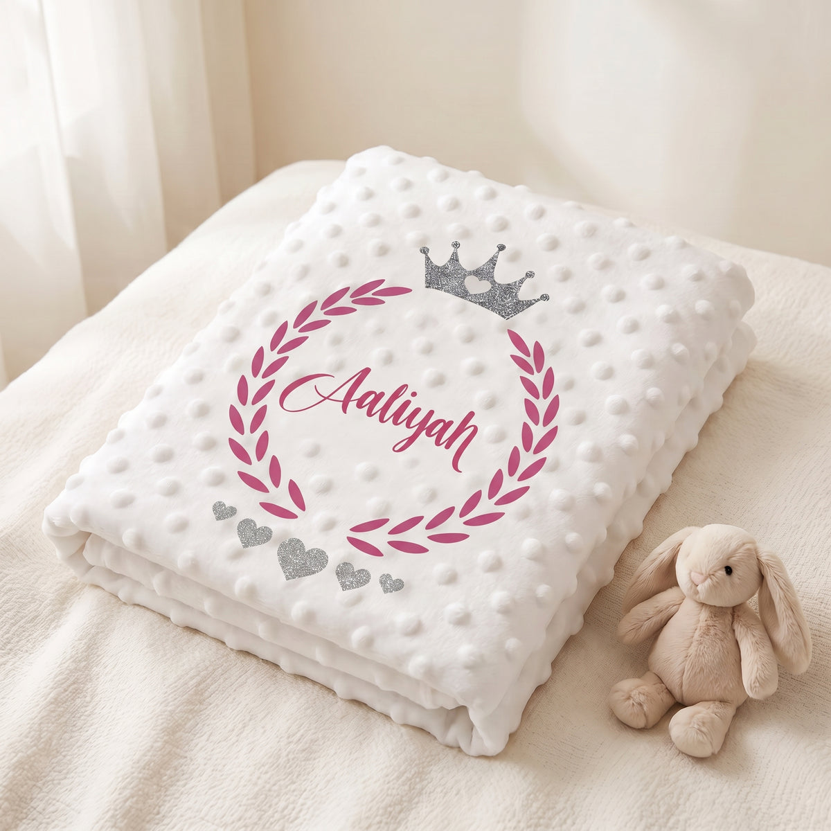 Personalisierte Babydecke mit Namen – Weich & Elegant