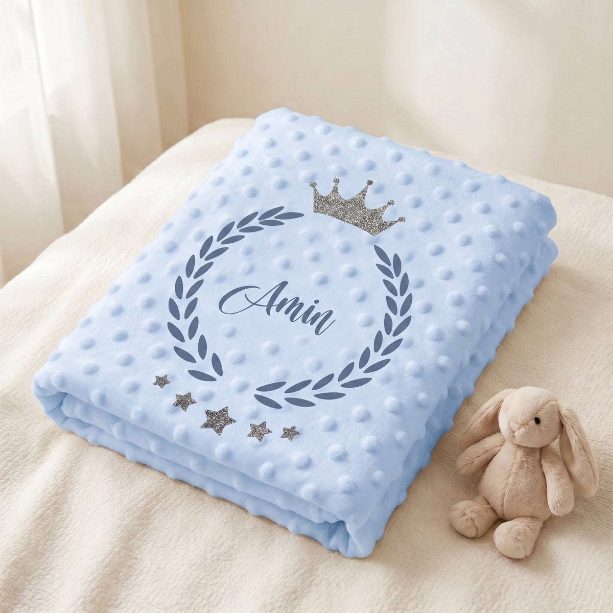 Personalisierte Babydecke mit Namen – Weich & Elegant