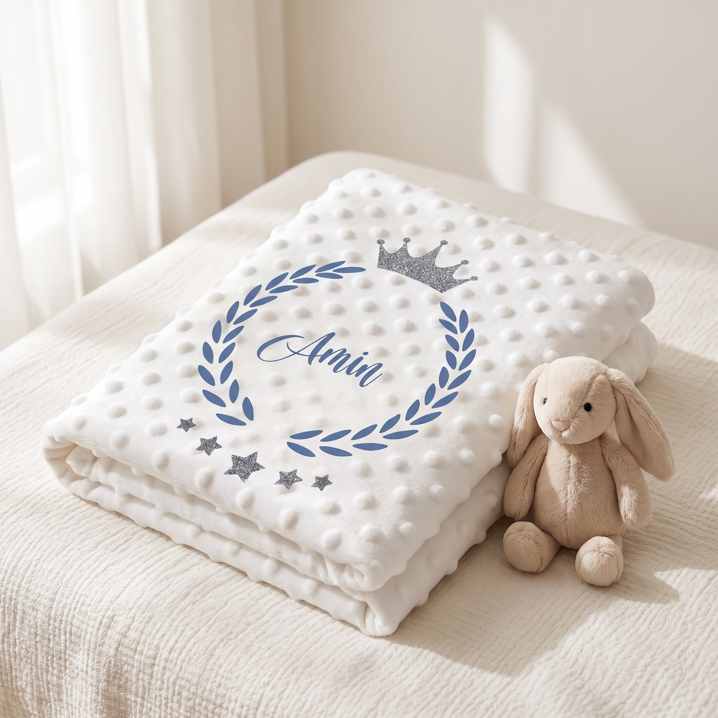Personalisierte Babydecke mit Namen – Weich & Elegant