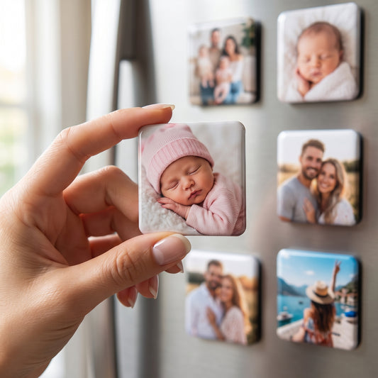 Personalisierte Foto-Magnete 5 × 5 cm – Ihre Erinnerungen am Kühlschrank
