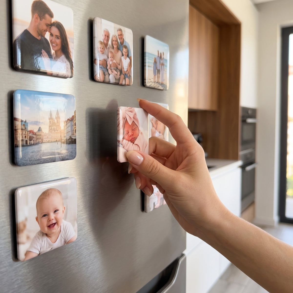 Personalisierte Foto-Magnete 5 × 5 cm – Ihre Erinnerungen am Kühlschrank