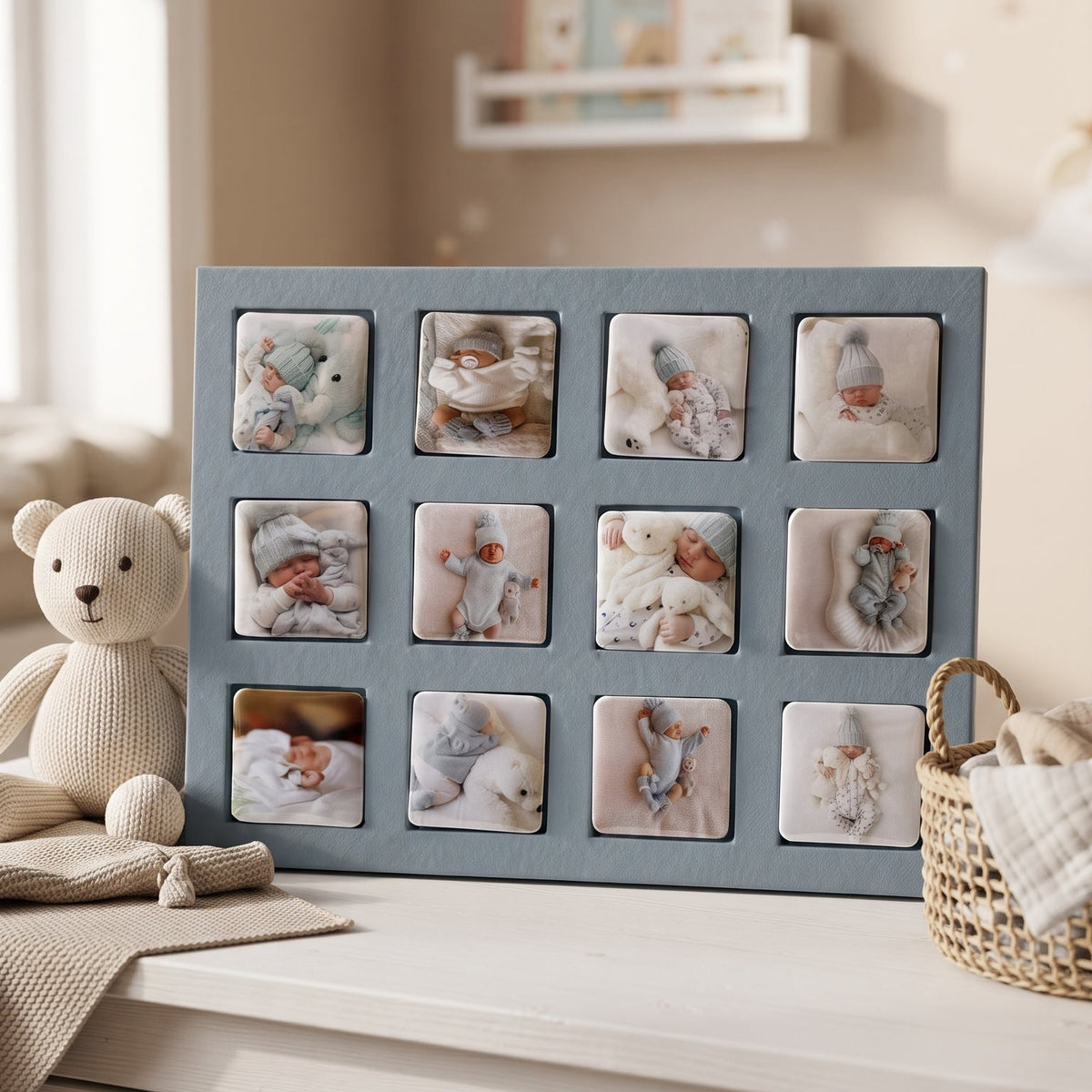 Cadre Photo Magnétique Bébé – 12 Mois, Première Année
